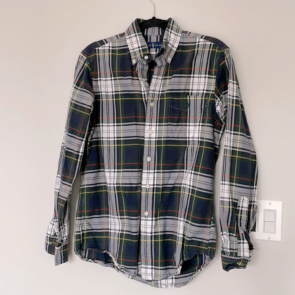 Ralph Lauren tartan plaid button down shirt‎